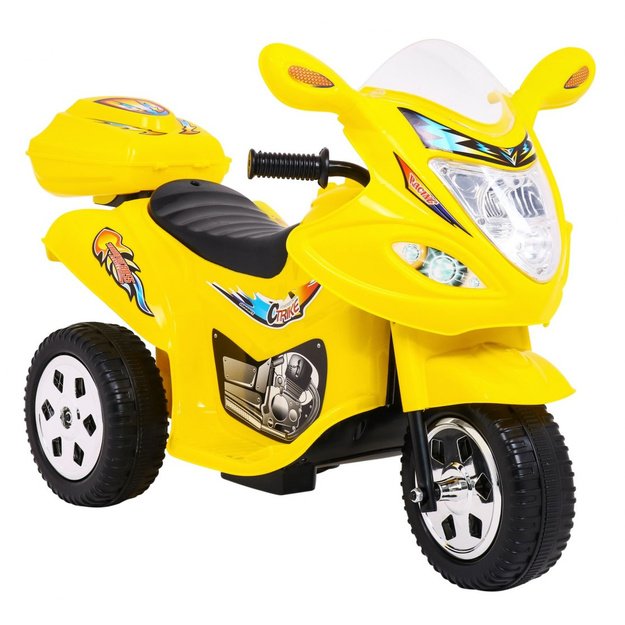 Vaikiškas elektrinis motociklas BJX-088 su trimis ratais, geltonas
