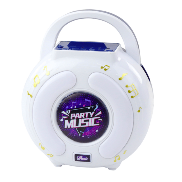 Karaokė rinkinys vaikams su dviem mikrofonais, „Bluetooth“ ir MP3, baltas