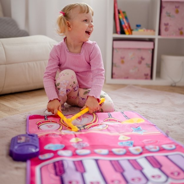 Didelis muzikinis kilimėlis vaikams 2in1, rožinis, WOOPIE 1