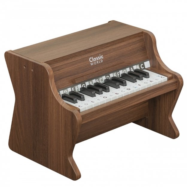 Medinis klasikinis pianinas vaikams su mokomąja knyga, CLASSIC WORLD