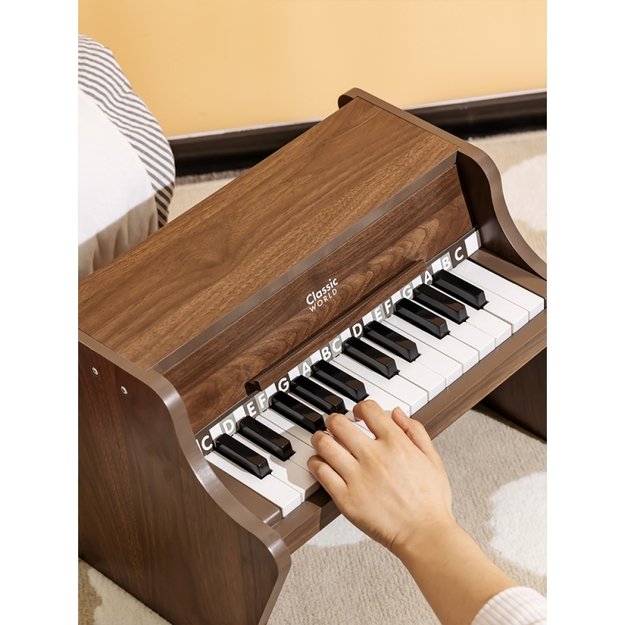 Medinis klasikinis pianinas vaikams su mokomąja knyga, CLASSIC WORLD 5