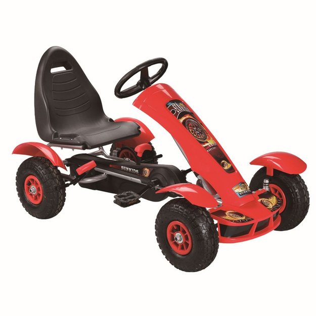 Pedalais minamas kartingas vaikams GOKART F618, raudonas