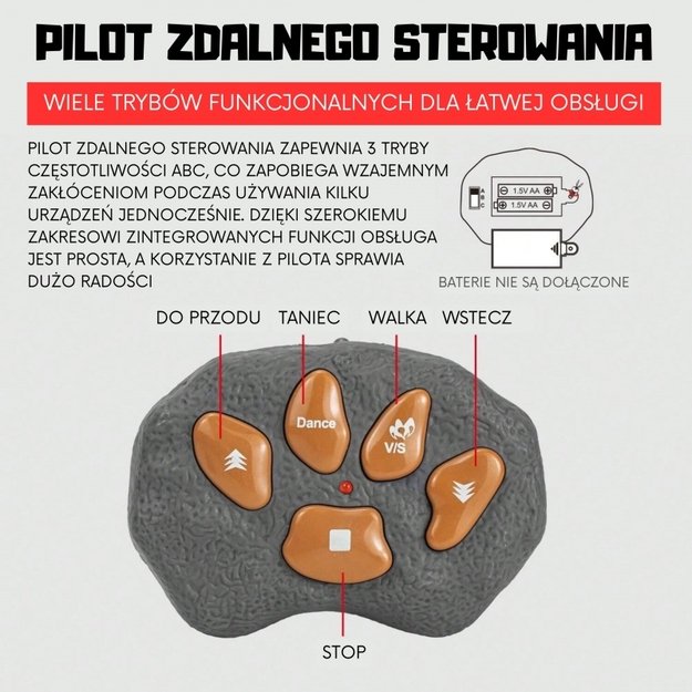Nuotoliniu būdu valdomas dinozauras “Stegosaurus”, WOOPIE 10