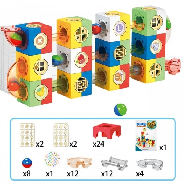 Kamuoliukų 3D trasos konstravimo rinkinys, WOOPIE 2