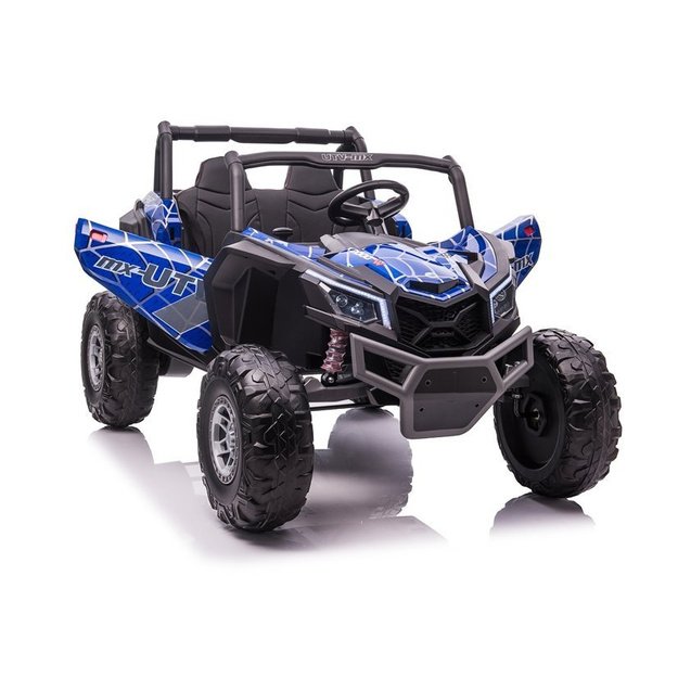 Galingas dvivietis vaikiškas elektrinis bagis UTV-MX Mėlynas Spider ir MP4