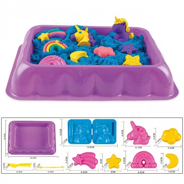 Kinetinio smėlio rinkinys su formelėmis 0,6 kg, WOOPIE 6