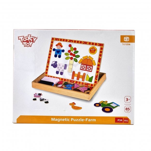 Medinė piešimo ir magnetinė lenta su dėlione Ūkis, Tooky Toy 6