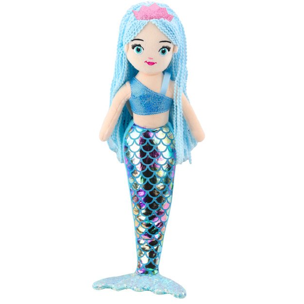 Pliušinė undinėlė su holografine uodega, mėlyna, 48 cm 1