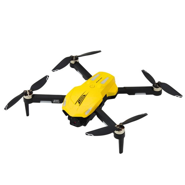 Nuotoliniu būdu valdomas D11 dronas su HD WIFI kamera ir gestų valdymu, geltonas 1