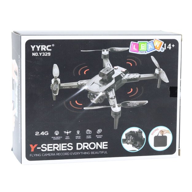 Nuotoliniu būdu valdomas Y329 dronas HD WIFI kamera, juodas 4