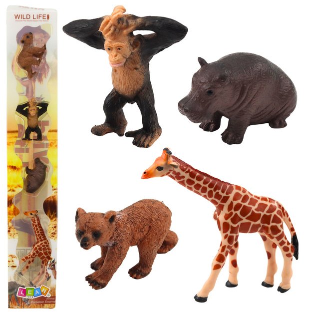 Mini laukinių gyvūnų figūrėlių rinkinys 6–9 cm 4 vnt.