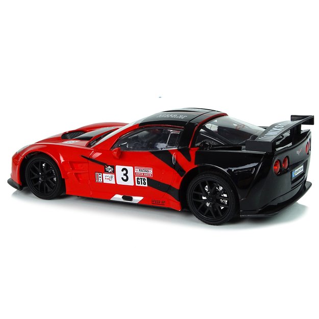 Radijo bangomis valdomas sportinis automobilis Corvette C6.R 1:18 raudonas