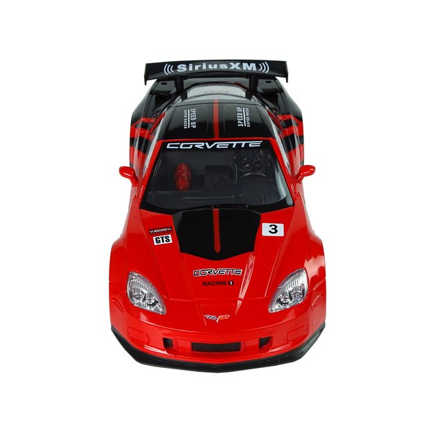 Radijo bangomis valdomas sportinis automobilis Corvette C6.R 1:18 raudonas