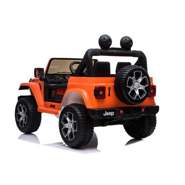Vienvietis elektromobilis vaikams Jeep Rubicon 4x4, oranžinis