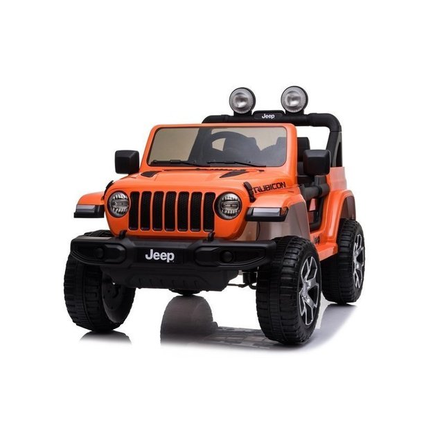 Vienvietis elektromobilis vaikams Jeep Rubicon 4x4, oranžinis