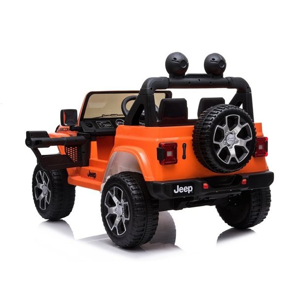 Vienvietis elektromobilis vaikams Jeep Rubicon 4x4, oranžinis