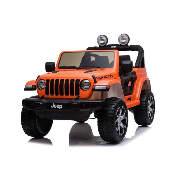 Vienvietis elektromobilis vaikams Jeep Rubicon 4x4, oranžinis