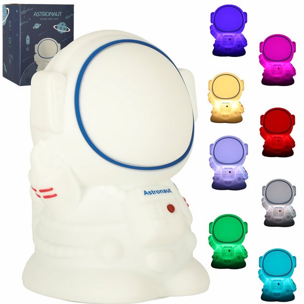 Naktinė silikoninė LED lemputė „Astronautas“, balta 3