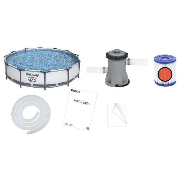 Karkasinis baseinas Bestway Steel Pro Max 366x76 cm, 8in1 56416