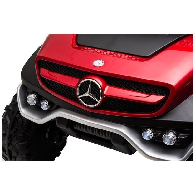 Vaikiškas vienvietis elektromobilis Mercedes Benz Unimog S, raudonas lakuotas