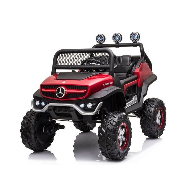 Vaikiškas vienvietis elektromobilis Mercedes Benz Unimog S, raudonas lakuotas