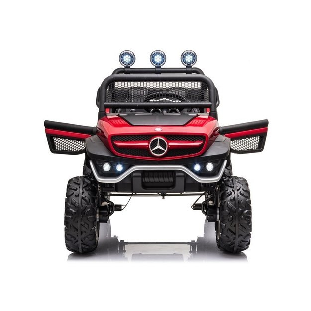 Vaikiškas vienvietis elektromobilis Mercedes Benz Unimog S, raudonas lakuotas