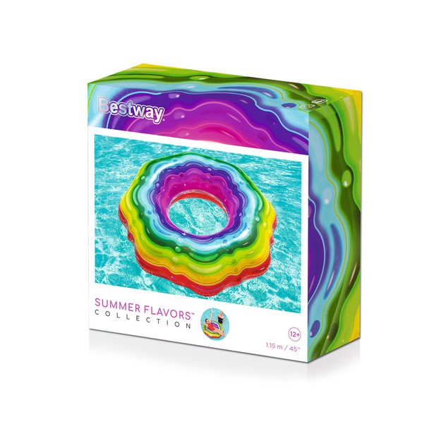 Pripučiamas plaukimo ratas 115 cm, Bestway, spalvota želė