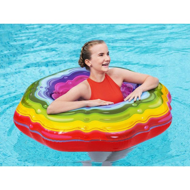Pripučiamas plaukimo ratas 115 cm, Bestway, spalvota želė