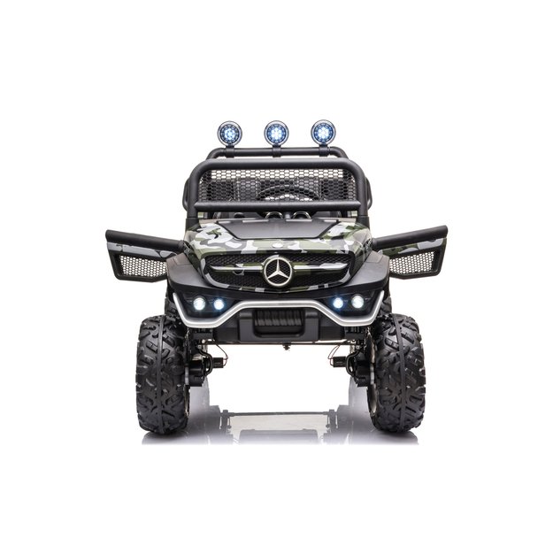 Vaikiškas vienvietis elektromobilis Mercedes Benz Unimog S, kamufliažas lakuotas