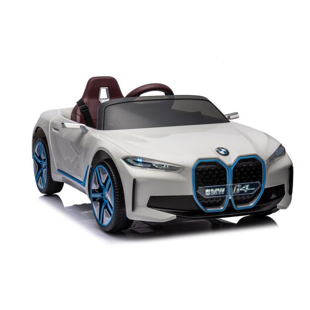 Vienvietis elektromobilis vaikams BMW I4 4x4, baltas 17