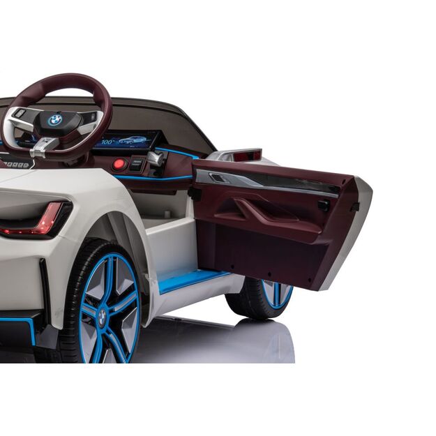 Vienvietis elektromobilis vaikams BMW I4 4x4, baltas 15