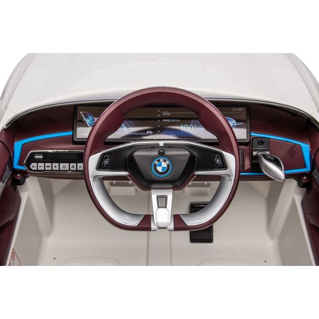Vienvietis elektromobilis vaikams BMW I4 4x4, baltas 23