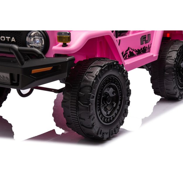 Vienvietis elektrinis visureigis Toyota FJ Pink 4x4, rožinis