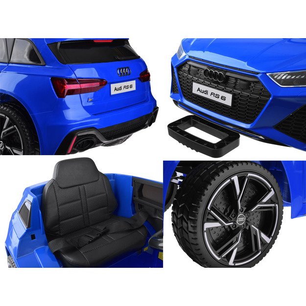 Vienvietis elektromobilis vaikams AUDI RS 6, mėlynas