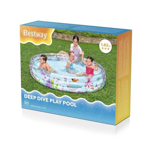 Pripučiamas baseinas vaikams „Sea World“ 183x33cm Bestway