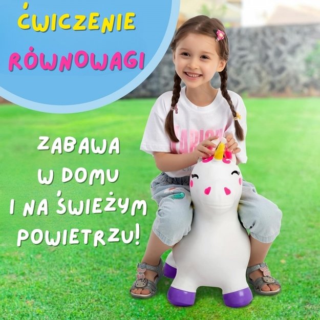 Guminis šokliukas vienaragis su pompa, WOOPIE 3