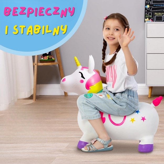 Guminis šokliukas vienaragis su pompa, WOOPIE 6