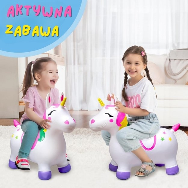 Guminis šokliukas vienaragis su pompa, WOOPIE 4