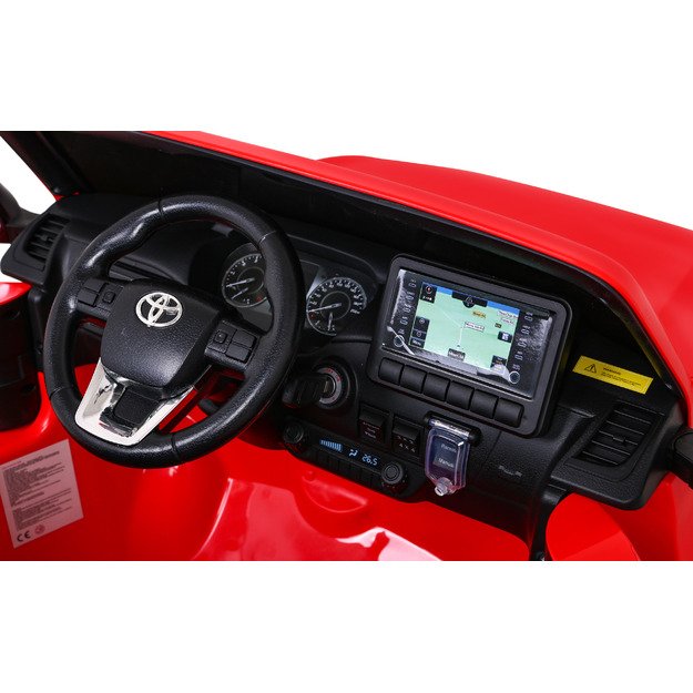 Dvivietis elektromobilis vaikams Toyota Hilux, raudonas