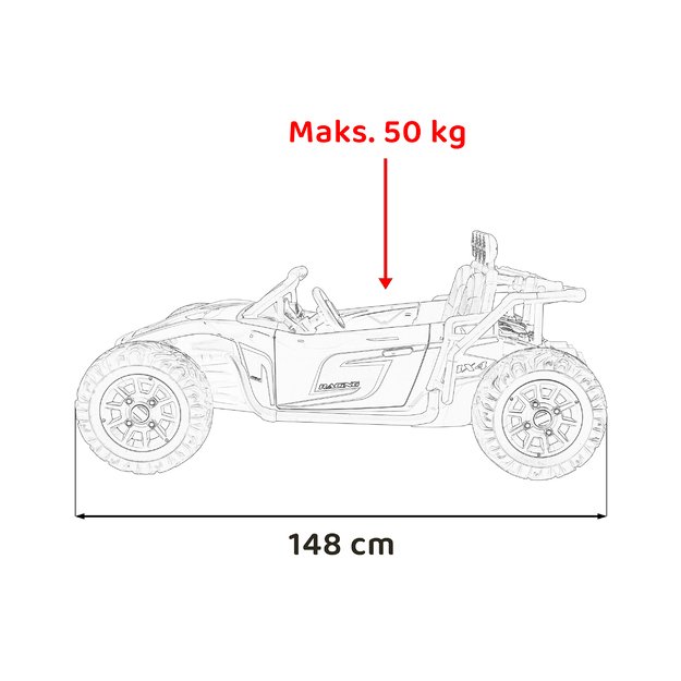 Dvivietis elektromobilis bagis Auto Buggy Racing 5, 24V, juodas