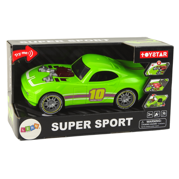 Sportinis automobilis su šviesos ir garso efektais, žalias 3