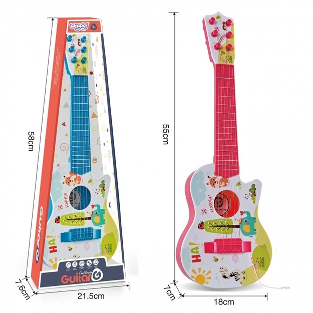 Vaikiška akustinė gitara 55 cm, raudona, WOOPIE