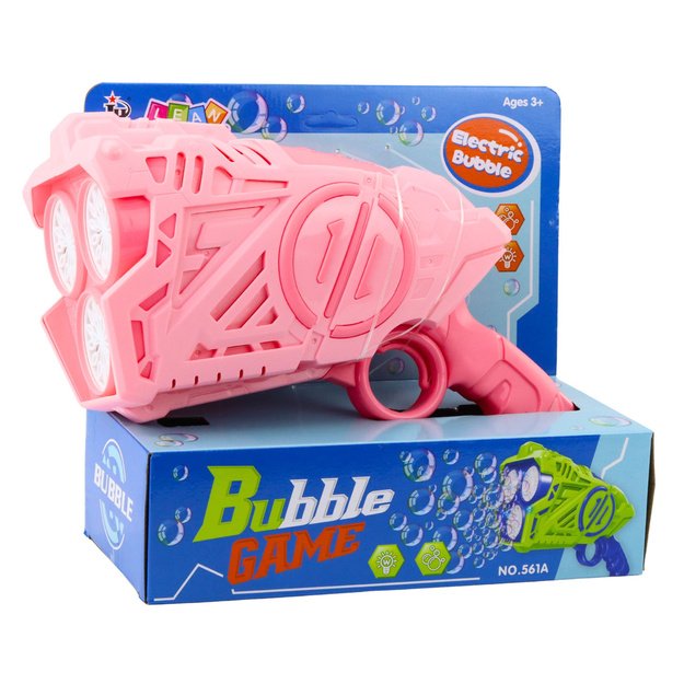 Automatinis muilo burbulų pistoletas  LED lemputėmis, rožinis 3