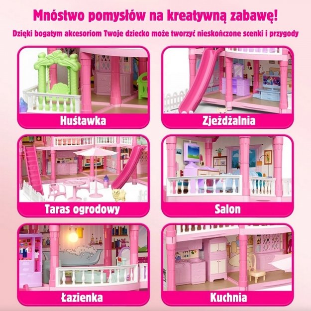 Lėlių namelis su priedais ir lėle 296 el., WOOPIE  1