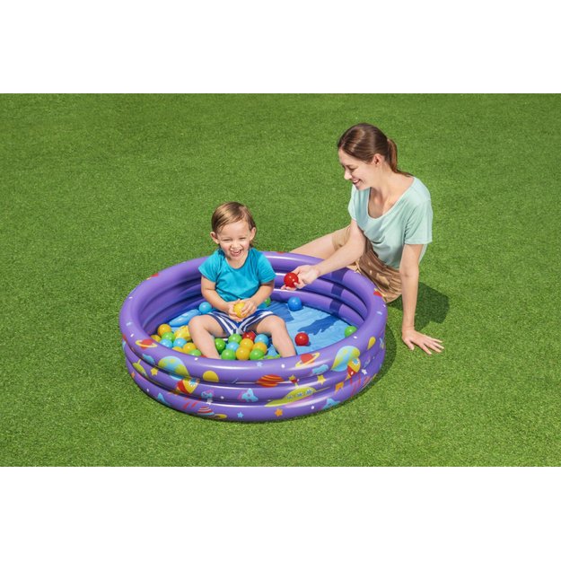 Pripučiamas baseinas vaikams 102x25cm su kosmoso tematika, Bestway