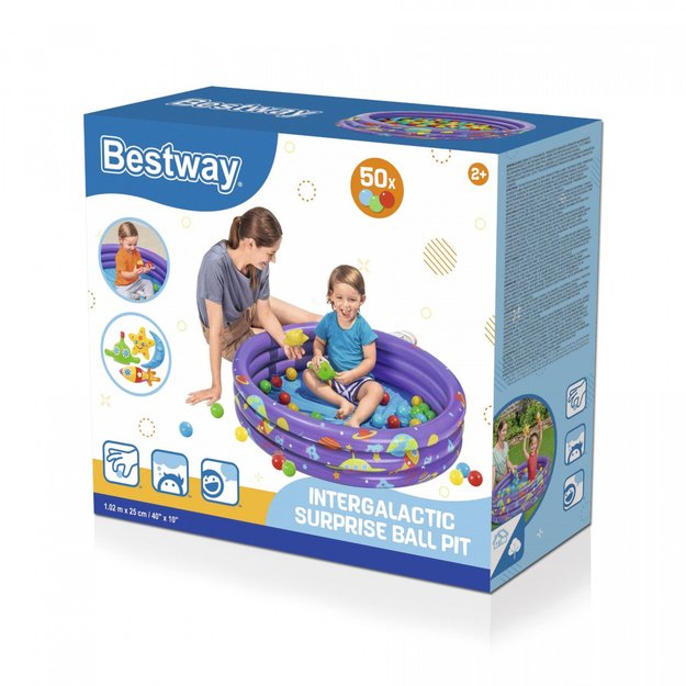 Pripučiamas baseinas vaikams 102x25cm su kosmoso tematika, Bestway