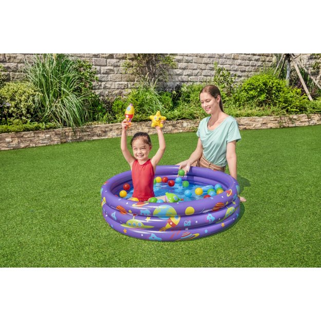 Pripučiamas baseinas vaikams 102x25cm su kosmoso tematika, Bestway