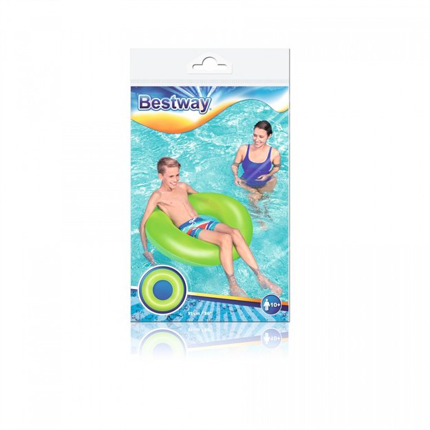Pripučiamas plaukimo ratas 91 cm, BESTWAY, žalias