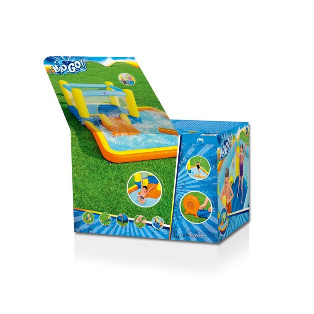 Pripučiama žaidimų aikštelė vaikams su įmontuotu batutu 365x340x152cm, BESTWAY