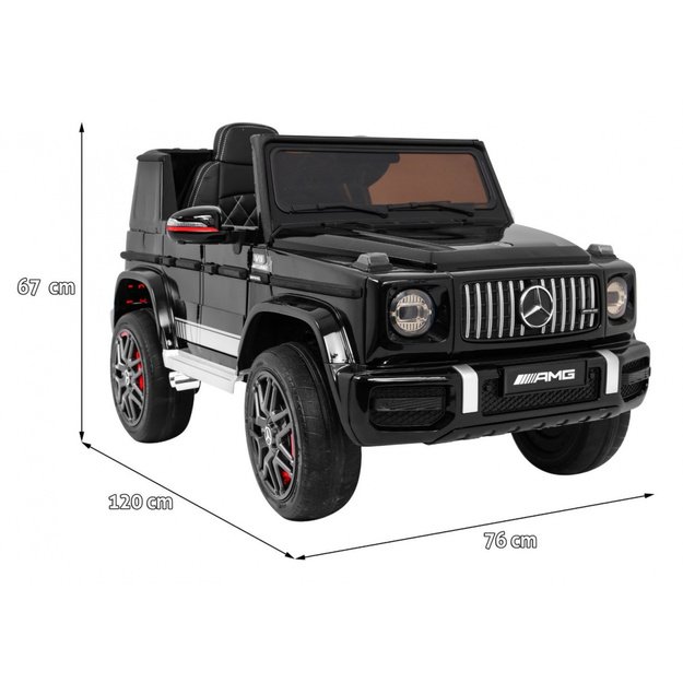 Vienvietis elektromobilis Mercedes AMG G63, juodas lakuotas